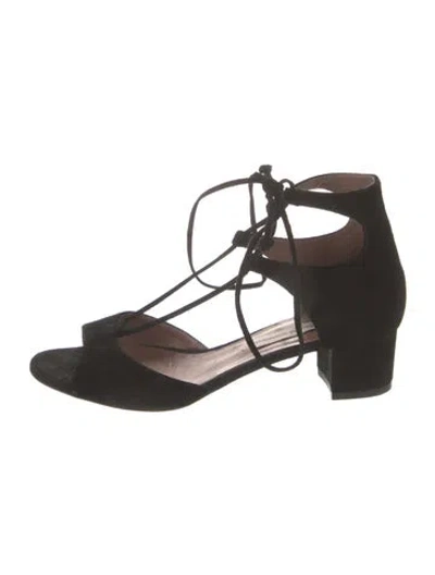 Pre-owned Tabitha Simmons Suede Sandals In Black