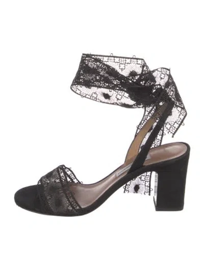 Pre-owned Tabitha Simmons Suede Sandals In Black