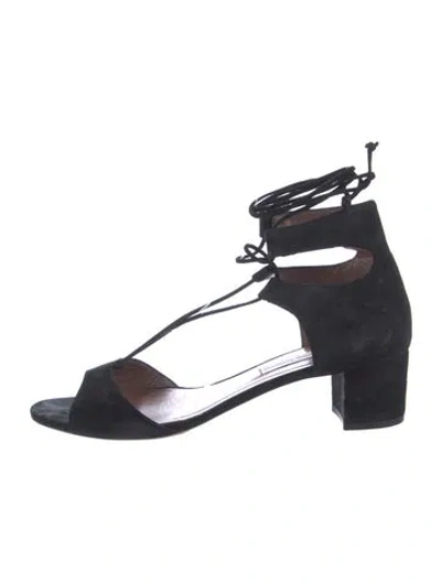 Pre-owned Tabitha Simmons Suede Sandals In Black