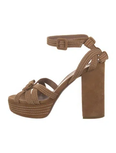 Pre-owned Tabitha Simmons Suede Sandals In Brown