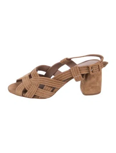 Pre-owned Tabitha Simmons Suede Sandals In Brown