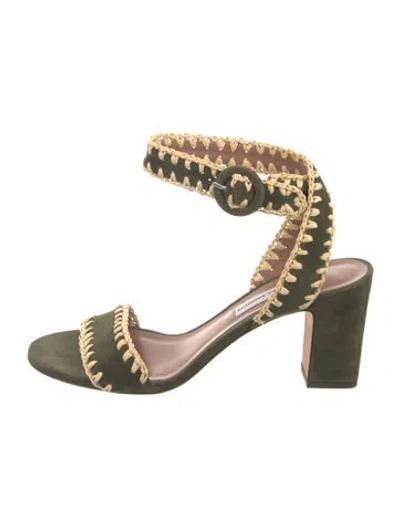 Pre-owned Tabitha Simmons Suede Sandals In Green