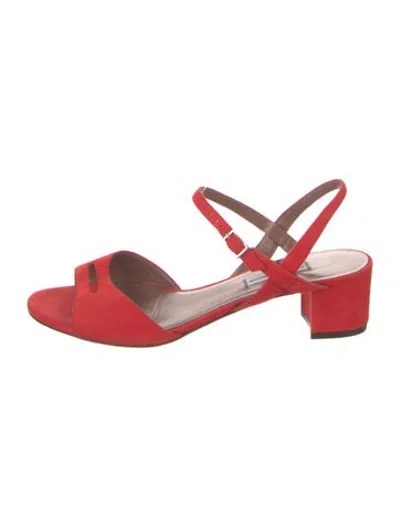 Pre-owned Tabitha Simmons Suede Sandals In Red