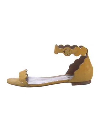 Pre-owned Tabitha Simmons Suede Sandals In Yellow