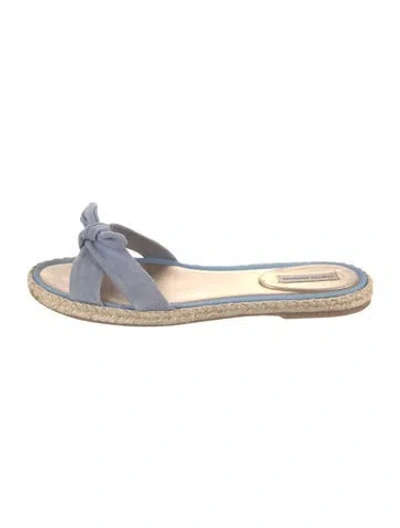 Pre-owned Tabitha Simmons Suede Slides In Blue