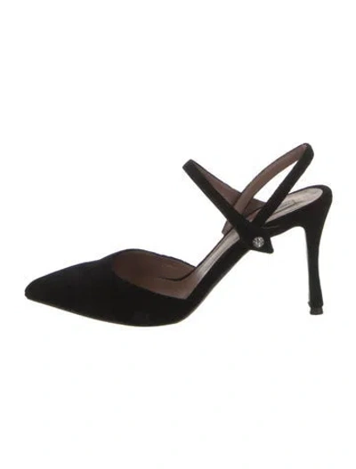Pre-owned Tabitha Simmons Suede Slingback Pumps In Black