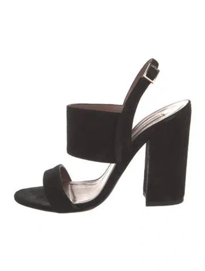 Pre-owned Tabitha Simmons Suede Slingback Sandals In Black