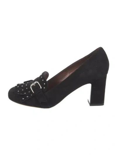 Pre-owned Tabitha Simmons Suede Studded Accents Pumps In Black