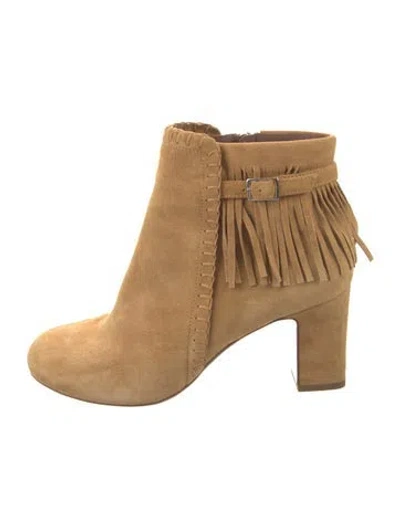 Pre-owned Tabitha Simmons Suede Whipstitch Trim Boots In Neutrals