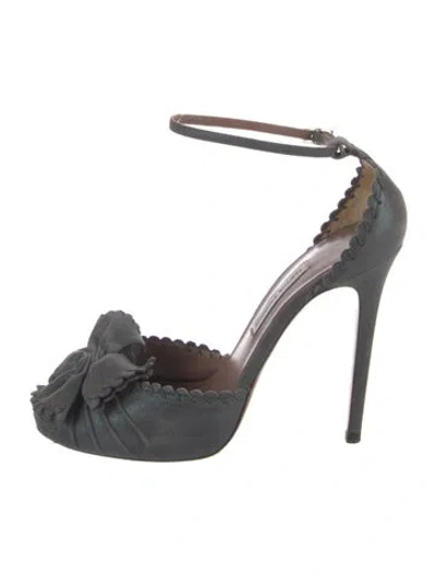 Pre-owned Tabitha Simmons Suede Whipstitch Trim D'orsay Pumps In Blue