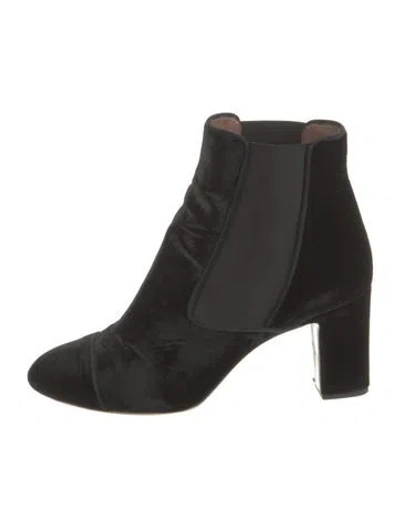Pre-owned Tabitha Simmons Velvet Chelsea Boots In Black