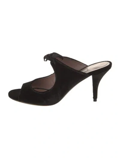 Pre-owned Tabitha Simmons Velvet Mules In Black