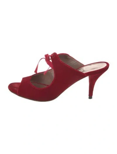 Pre-owned Tabitha Simmons Velvet Sandals In Red