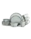 Table 12 Stonewashed 16-pc. Stoneware Dinnerware Set In Gray