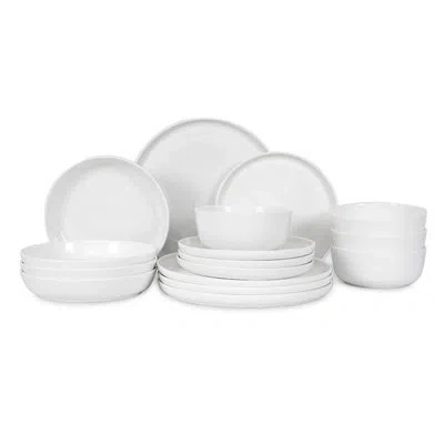 Table 12 Tda Series  16-piece Natural White Coupe Dinnerware Set, Service For 4, White