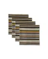 Tableau Ashland Strip Set Of 4 Napkins, 8.25" X 8.25" In Multi