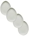 Tableau Egg Relief Plate, Set Of 4 In White