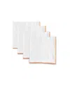 Tableau Embroidered Edge Napkins, Set Of 4 In Orange