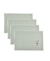 Tableau Flamingo Embroidered Placemats, Set Of 4 In Multi