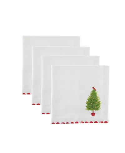 Tableau Holiday Tree-bird Napkins, Set Of 4 In Multi