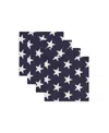 Tableau Star Set Of 4 Napkins, 8.25" X 8.25" In Blue