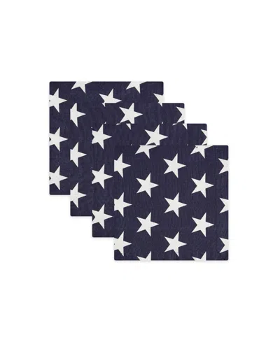 Tableau Star Set Of 4 Napkins, 8.25" X 8.25" In Blue
