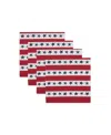 Tableau Stars And Stripes Set Of 4 Napkins, 8.25" X 8.25" In Red,white,blue