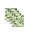 Tableau Tropical Leaves Set Of 4 Napkins, 8.25" X 8.25" In Green