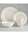 Tabletops Gallery 16pc White Ceramic Dinnerware Set In White