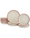Tabletops Gallery Berry 12pc Dinnerware Set In Red