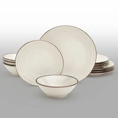 Tabletops Gallery Embossed Dinnerware  12pc Set In Red;ivory
