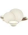 Tabletops Gallery Olivia 12pc Dinnerware Set In Cream