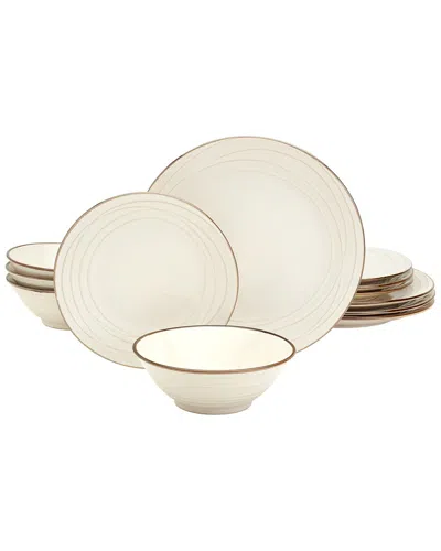Tabletops Gallery Olivia 12pc Dinnerware Set In Cream