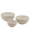 Tabletops Unlimited 3 Piece Diamond Embossed White Bowl Set In White