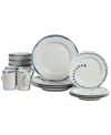 Tabletops Unlimited Isla 16-pc. Dinnerware Set, Service For 4 In Wht,blue