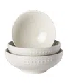 Tabletops Unlimited Tabletops Gallery 3-pc Bloom Round Embossed Bowl Set In White