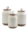 Tabletops Unlimited Tabletops Gallery Ziggy Canister, Set Of 3 In Ivory