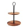 Tabletops Unlimited Two Tier Wood Cupcake Stand In Brown