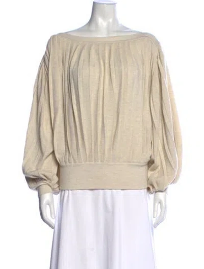 Pre-owned Tabula Rasa Merino Wool Bateau Neckline Top In Neutral