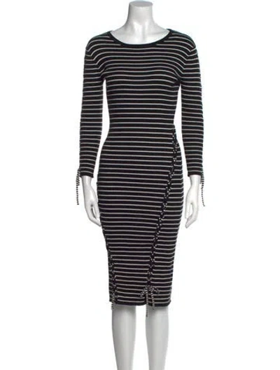 Pre-owned Tabula Rasa Striped Knee-length Dress In Black