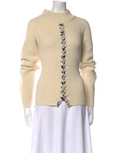 Pre-owned Tabula Rasa Wool Mock Neck Sweater In Neutral