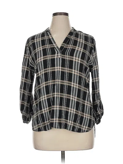 Pre-owned Tacera 3/4 Sleeve Blouse In Black