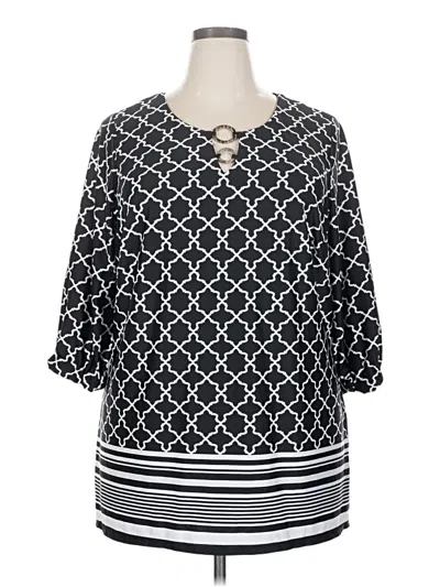 Pre-owned Tacera 3/4 Sleeve Blouse In Black
