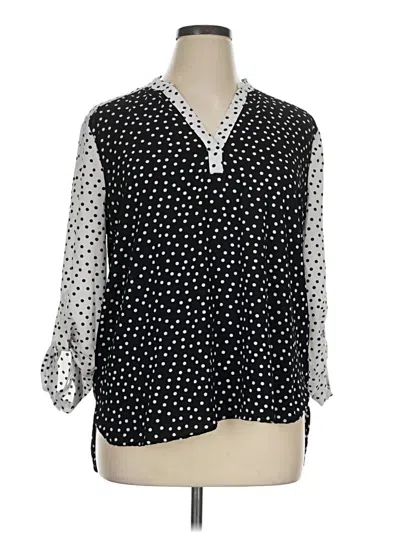 Pre-owned Tacera 3/4 Sleeve Blouse In Black