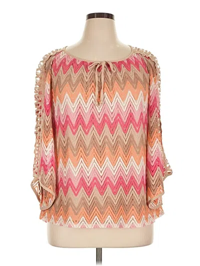 Pre-owned Tacera 3/4 Sleeve Blouse In Pink