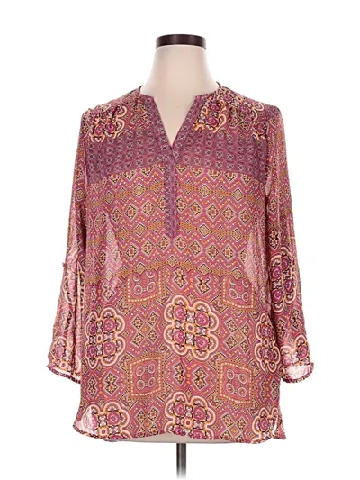 Pre-owned Tacera 3/4 Sleeve Blouse In Pink