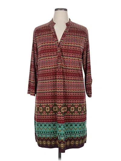 Pre-owned Tacera Casual Dress In Burgundy