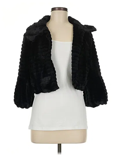 Pre-owned Tacera Faux Fur Jacket In Black