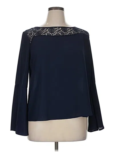Pre-owned Tacera Long Sleeve Blouse In Blue