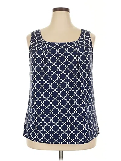 Pre-owned Tacera Tank Top Blue Square Neckline Tops
